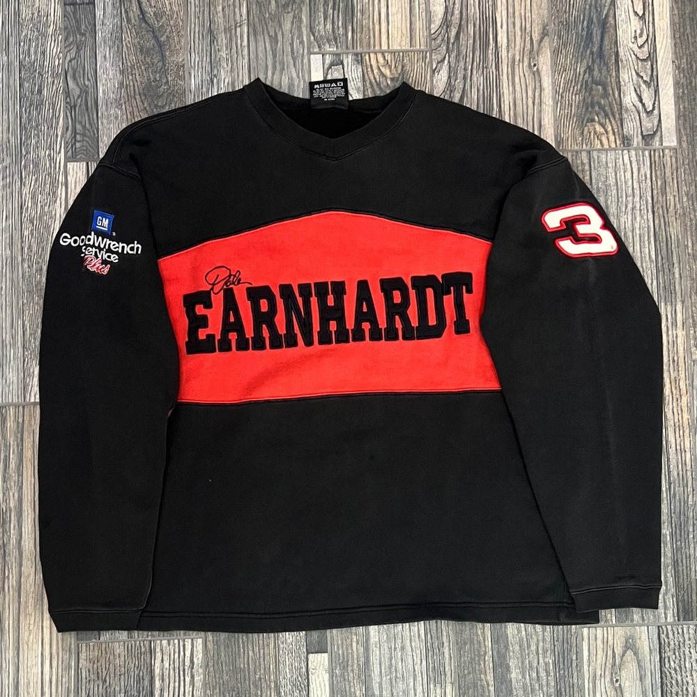 🔥🔥 Vintage NASCAR DALE EARNHARDT #3 Embroidered Crewneck Sweatshirt Sz XL - GUC